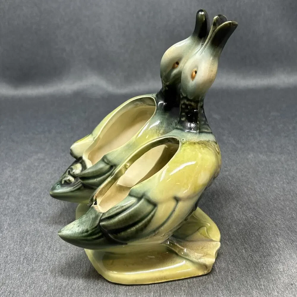 Vintage Hull Pottery Double Duck Planter Mid Century Ceramic Planter Decor READ